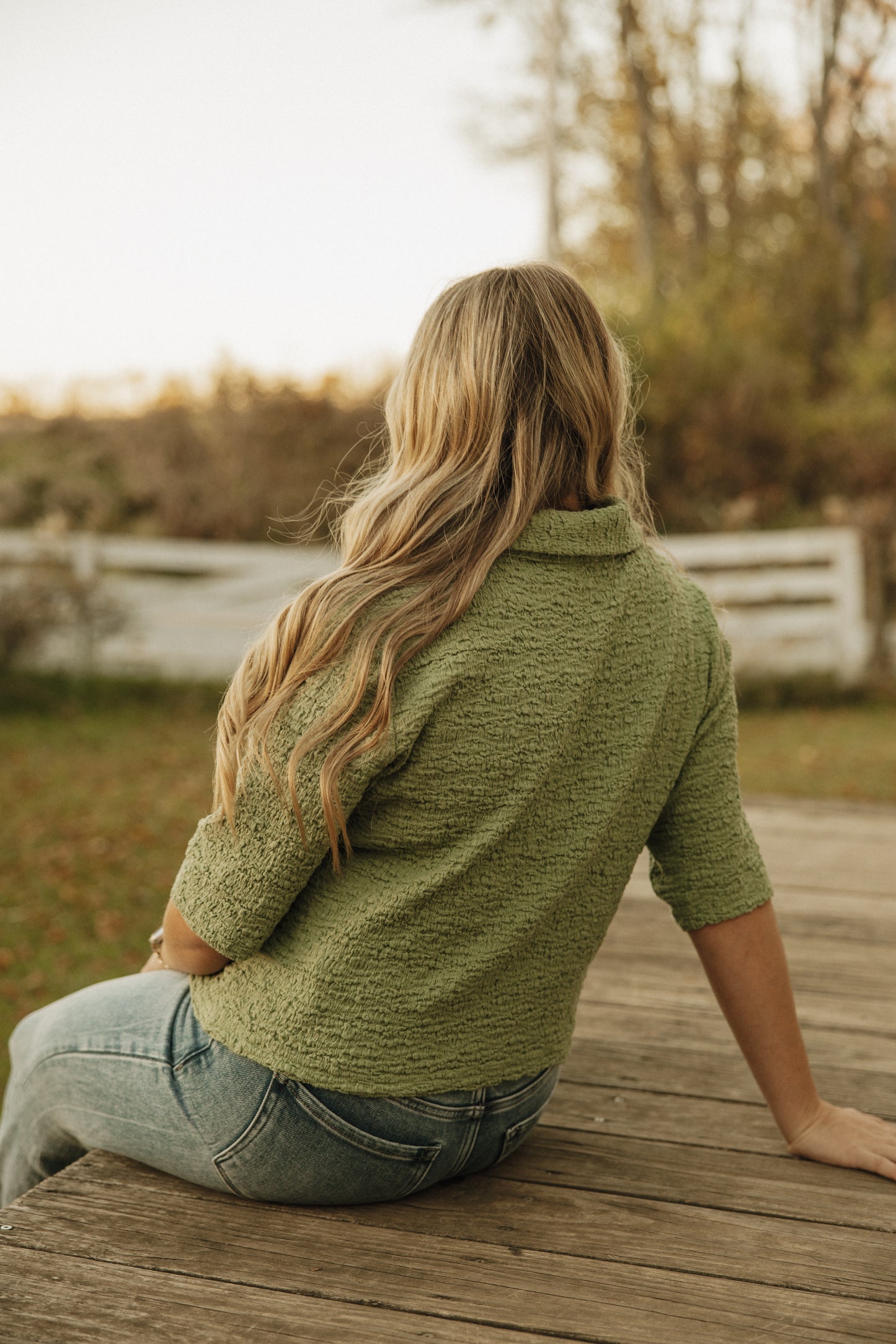 Button Down Sage Blouse