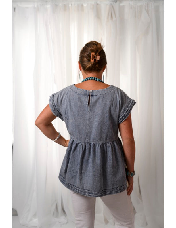 Denim Babydoll Top