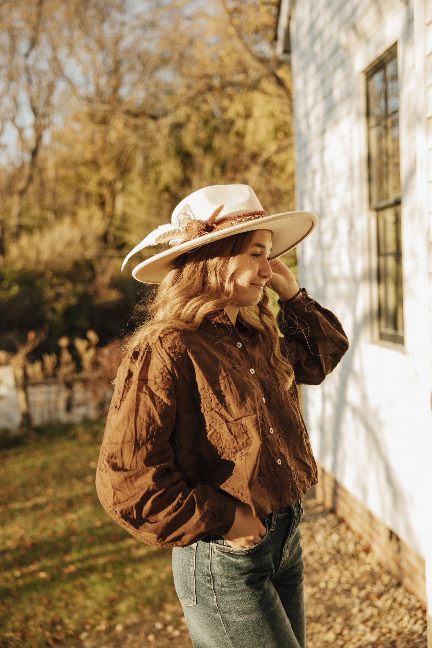 Floral Woven Button Down