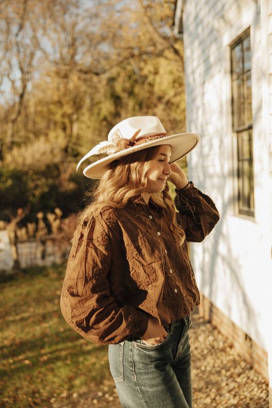 Floral Woven Button Down