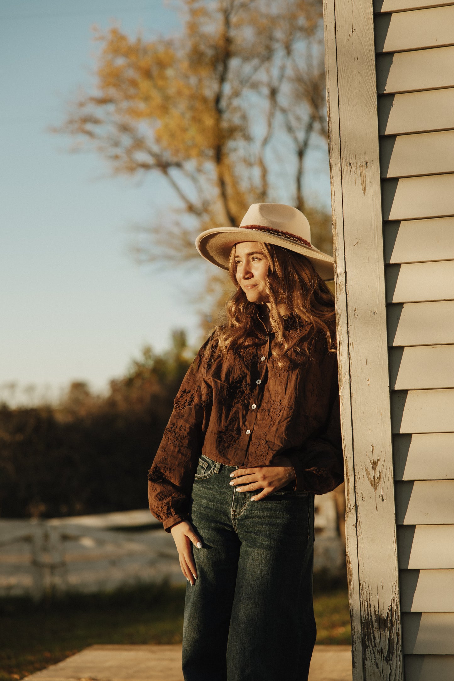 Floral Woven Button Down