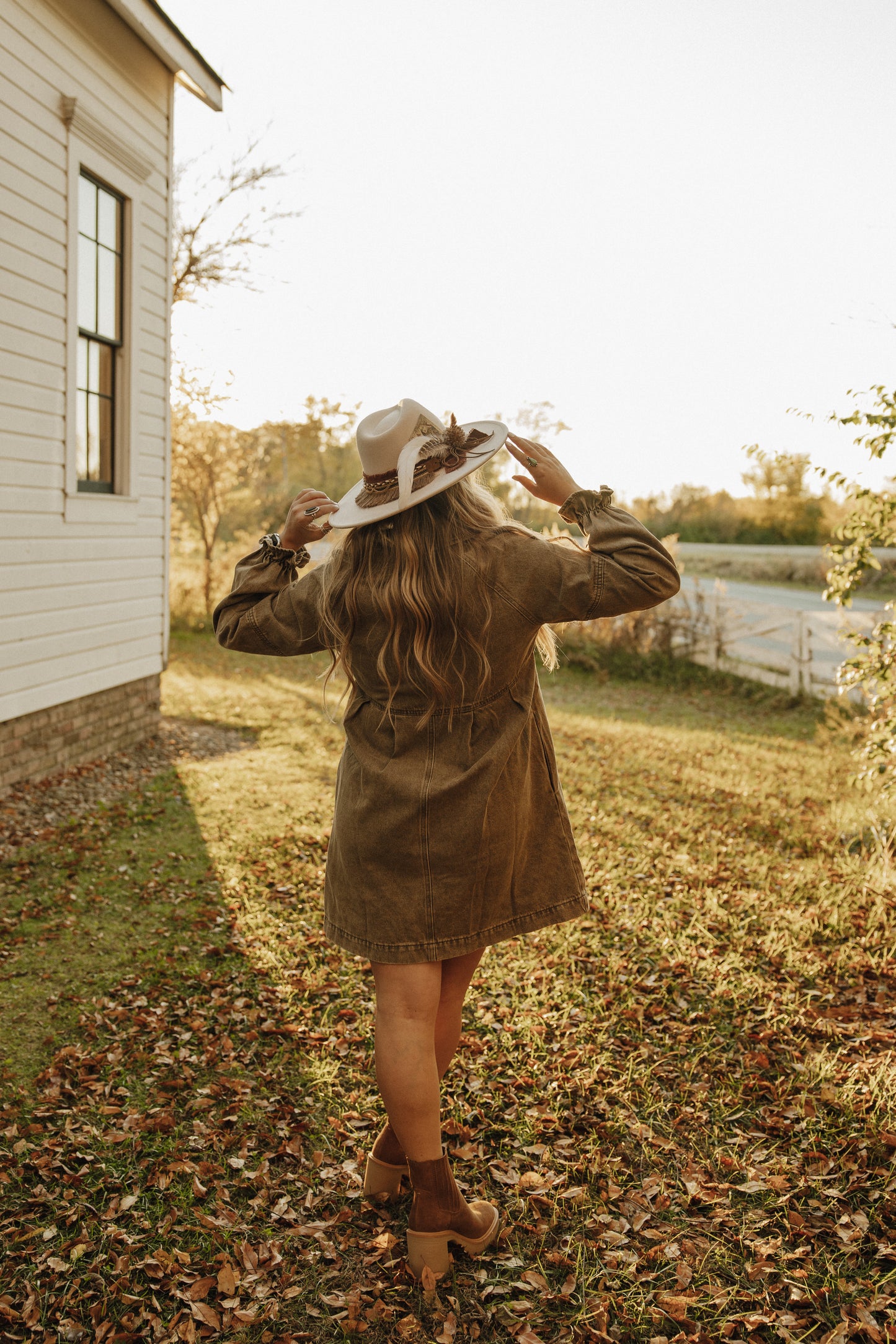 Denim Button Down Olive Dress