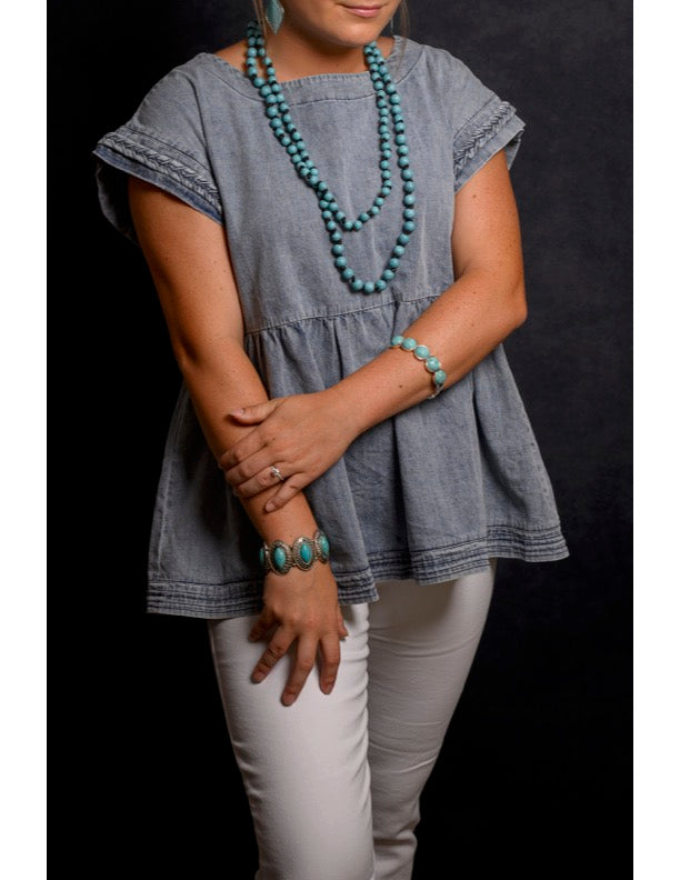 Denim Babydoll Top