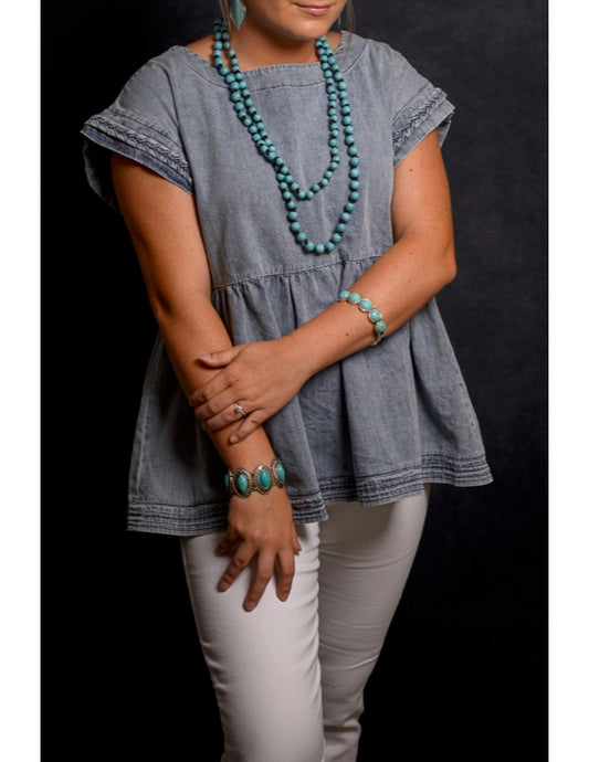 Denim Babydoll Top